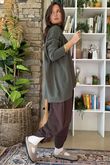 Charli Honeycomb Oversized Turtle Knit Khaki